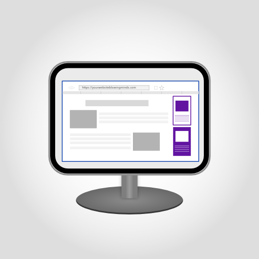 Icon created by Filter and Flow to be a digital marketing symbol—a computer monitor open to a browser window with ads.